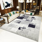 Novelty Bedroom Rug in Grey Geometric Square Chevron Print Rug Polyester Washable Area Rug Grey Clearhalo 'Area Rug' 'Rug' 1955694