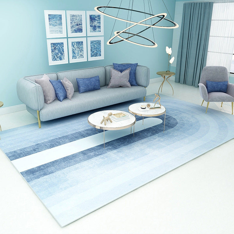 Funky Ombre Pattern Rug Blue Simple Rug Polyester Washable Rug for Bedroom Sky Blue Clearhalo 'Area Rug' 'Modern' 'Rugs' Rug' 1955801