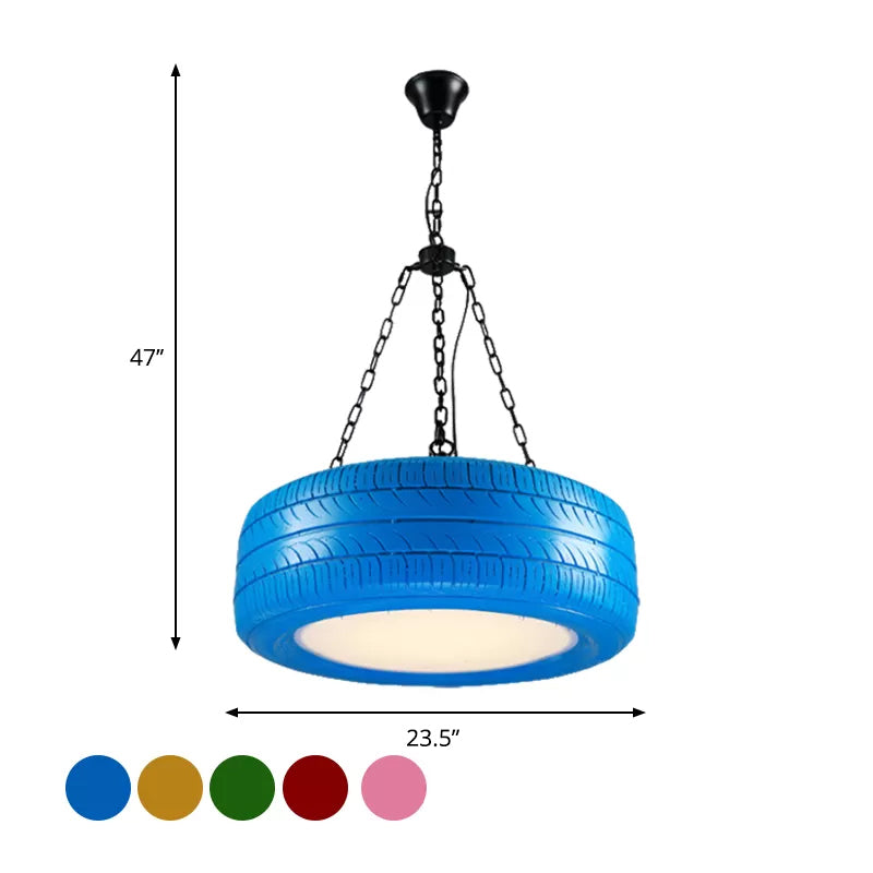 Creative Industrial Hanging Light Car Tire Rubber Chandelier with Hanging Chain for Bar Clearhalo 'Ceiling Lights' 'Chandeliers' Lighting' options 1956098