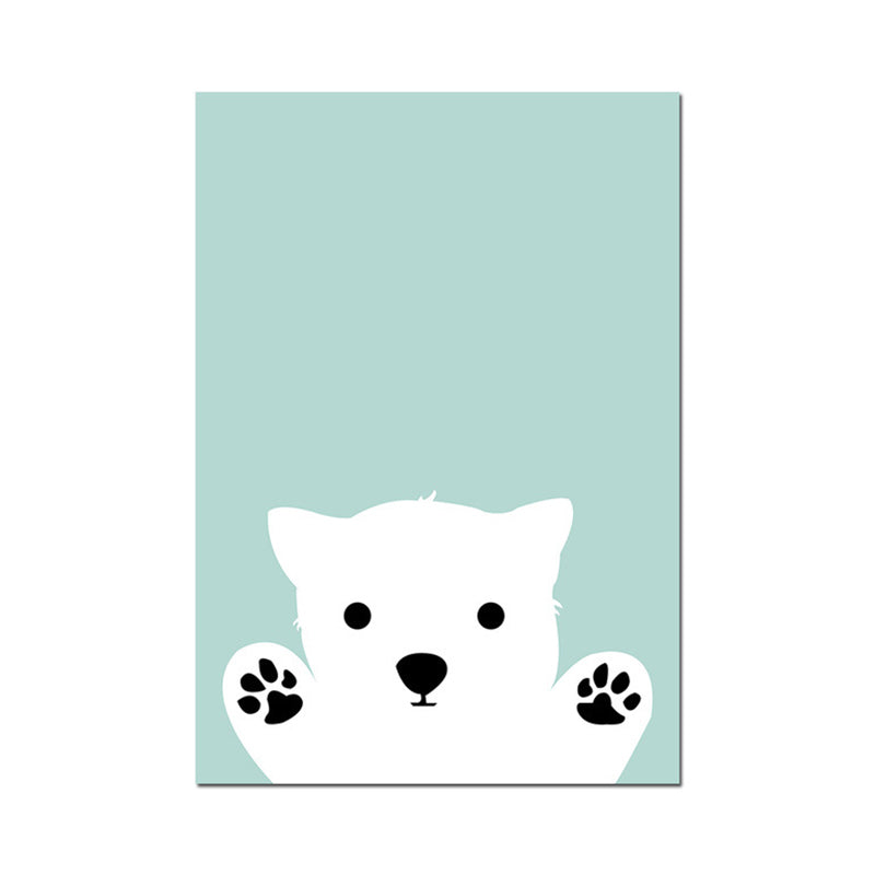 Cartoon Animal Pattern Canvas Kids Style Textured Painting in Soft Color for Home Clearhalo 'Art Gallery' 'Canvas Art' 'Kids' Arts' 1956112