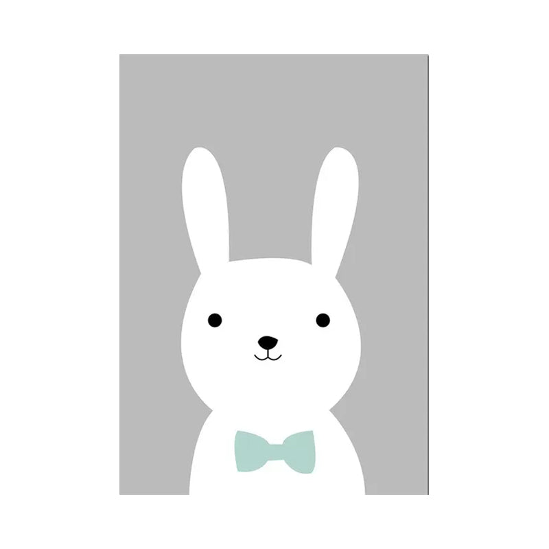 Cartoon Animal Pattern Canvas Kids Style Textured Painting in Soft Color for Home Clearhalo 'Art Gallery' 'Canvas Art' 'Kids' Arts' 1956119