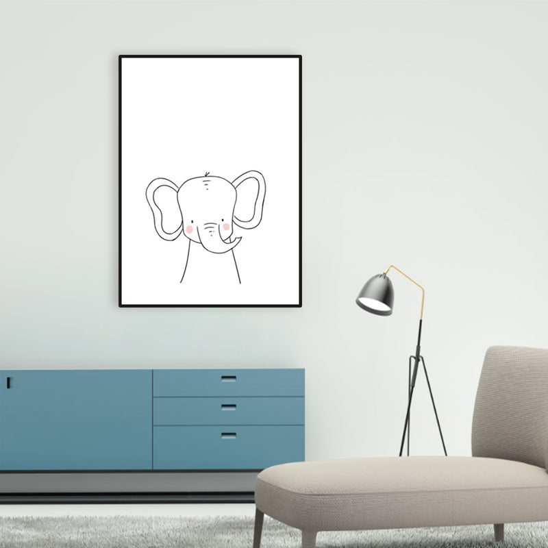 Soft Color Animal Pattern Canvas Print Textured Children's Art Dining Room Wall Decor Clearhalo 'Art Gallery' 'Canvas Art' 'Kids' Arts' 1956177