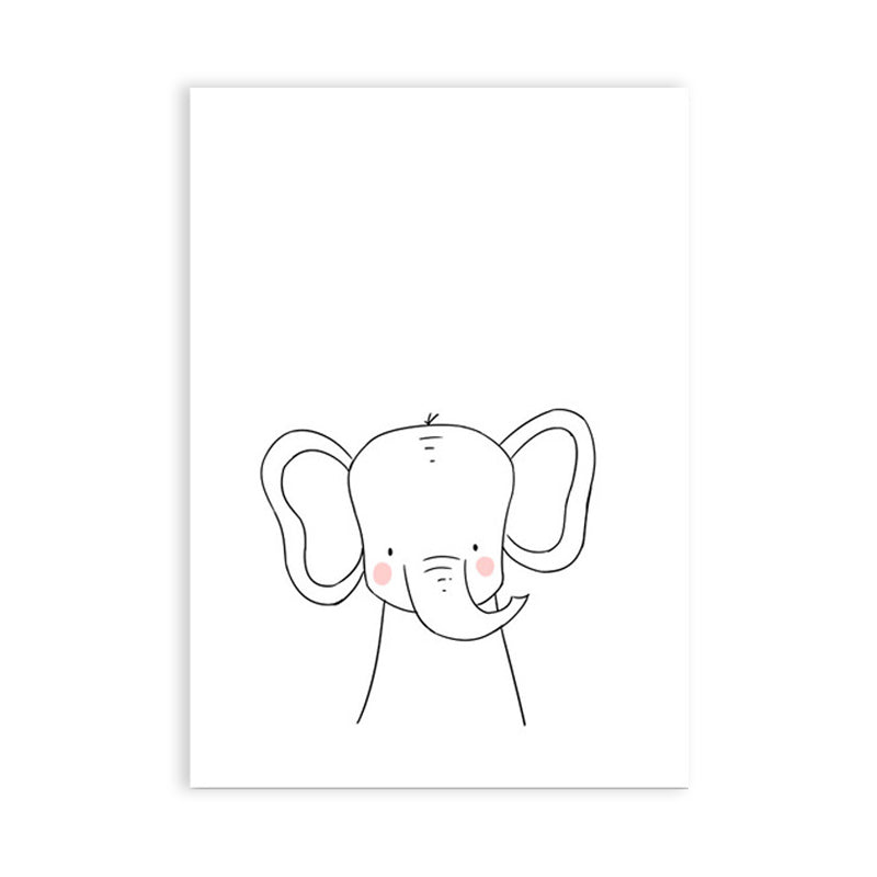 Soft Color Animal Pattern Canvas Print Textured Children's Art Dining Room Wall Decor Clearhalo 'Art Gallery' 'Canvas Art' 'Kids' Arts' 1956179