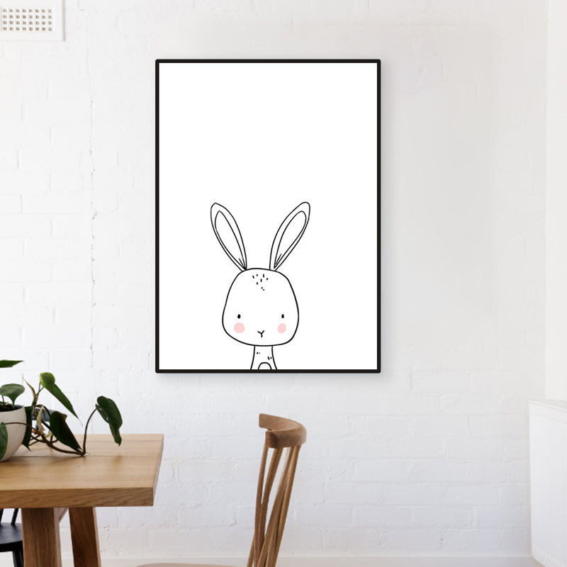 Soft Color Animal Pattern Canvas Print Textured Children's Art Dining Room Wall Decor Ivory Clearhalo 'Art Gallery' 'Canvas Art' 'Kids' Arts' 1956180