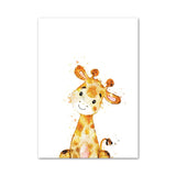 Children's Art Wild Animal Canvas Light Color Textured Wall Decor for Living Room Clearhalo 'Art Gallery' 'Canvas Art' 'Kids' Arts' 1956195