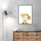 Children's Art Wild Animal Canvas Light Color Textured Wall Decor for Living Room Yellow Clearhalo 'Art Gallery' 'Canvas Art' 'Kids' Arts' 1956204