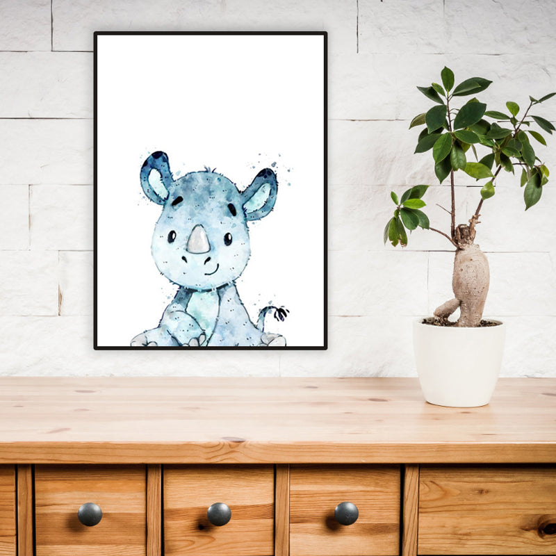 Children's Art Wild Animal Canvas Light Color Textured Wall Decor for Living Room Clearhalo 'Art Gallery' 'Canvas Art' 'Kids' Arts' 1956213