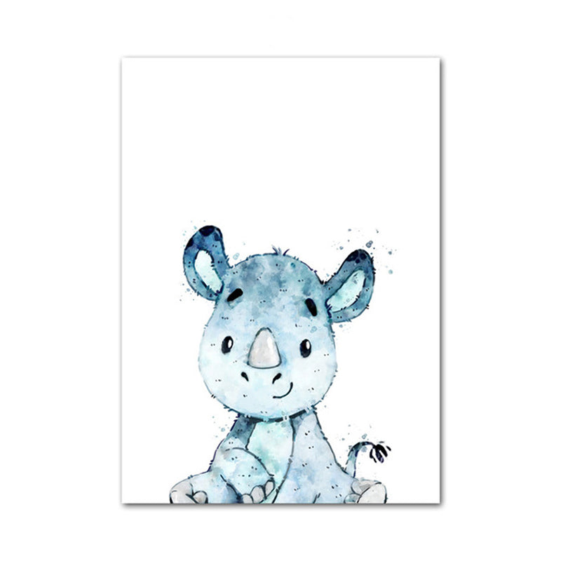 Children's Art Wild Animal Canvas Light Color Textured Wall Decor for Living Room Clearhalo 'Art Gallery' 'Canvas Art' 'Kids' Arts' 1956215