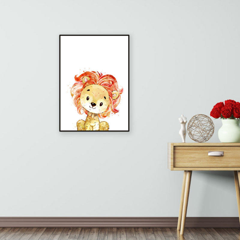 Children's Art Wild Animal Canvas Light Color Textured Wall Decor for Living Room Clearhalo 'Art Gallery' 'Canvas Art' 'Kids' Arts' 1956218