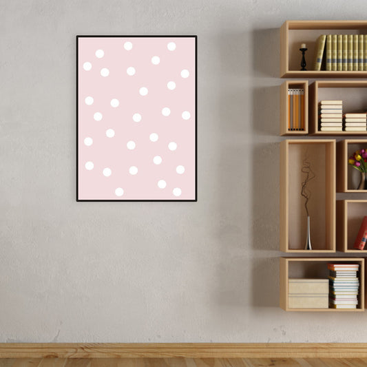 Pink Polka Dot Pattern Canvas Print Textured Kids Style House Interior Wall Art Decor Pink Clearhalo 'Art Gallery' 'Canvas Art' 'Kids' Arts' 1956240