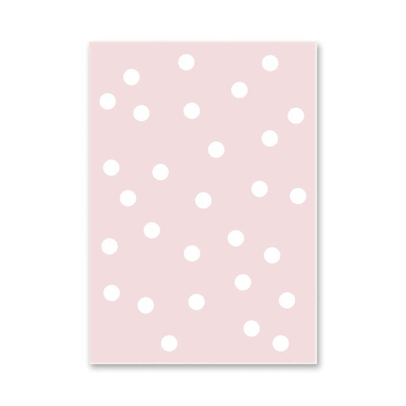 Pink Polka Dot Pattern Canvas Print Textured Kids Style House Interior Wall Art Decor Clearhalo 'Art Gallery' 'Canvas Art' 'Kids' Arts' 1956243