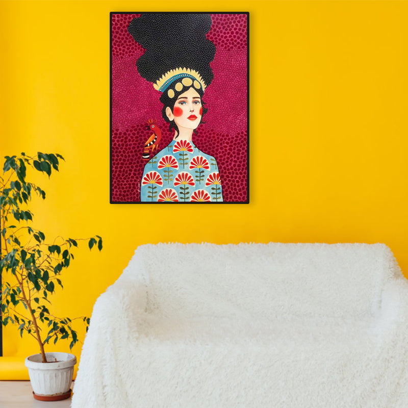 Light Color Fashion Figure Painting Illustration Glam Textured Canvas for Lounge - Clearhalo - 'Arts' - 'Canvas Art' - 1956269