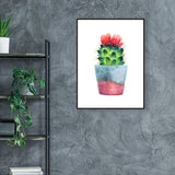 Cactus Bonsai Wall Decor Contemporary Textured Parlor Wrapped Canvas in Soft Color Clearhalo 'Art Gallery' 'Canvas Art' 'Contemporary Art Gallery' 'Modern' Arts' 1956293