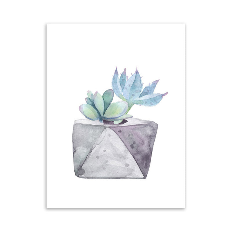 Cactus Bonsai Wall Decor Contemporary Textured Parlor Wrapped Canvas in Soft Color Clearhalo 'Art Gallery' 'Canvas Art' 'Contemporary Art Gallery' 'Modern' Arts' 1956311