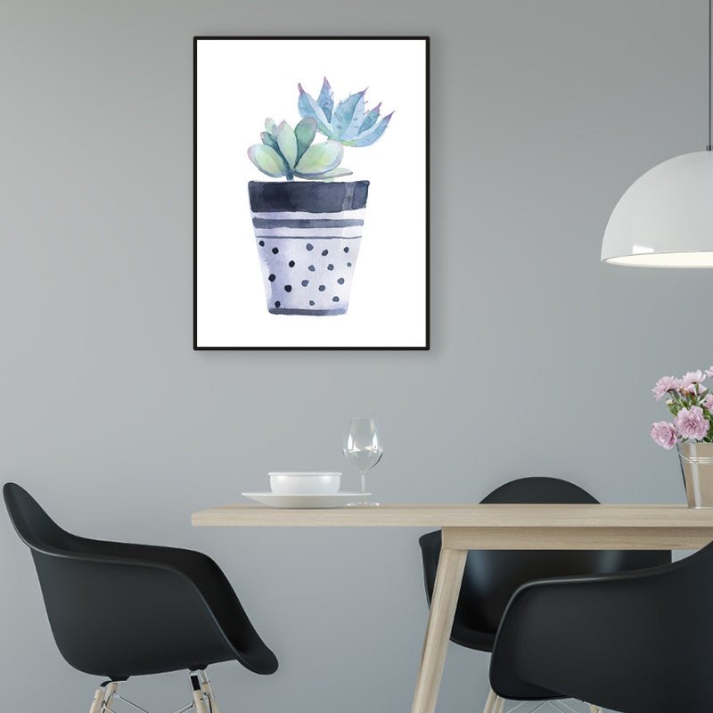 Cactus Bonsai Wall Decor Contemporary Textured Parlor Wrapped Canvas in Soft Color Clearhalo 'Art Gallery' 'Canvas Art' 'Contemporary Art Gallery' 'Modern' Arts' 1956313