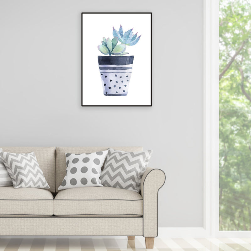 Cactus Bonsai Wall Decor Contemporary Textured Parlor Wrapped Canvas in Soft Color Clearhalo 'Art Gallery' 'Canvas Art' 'Contemporary Art Gallery' 'Modern' Arts' 1956314