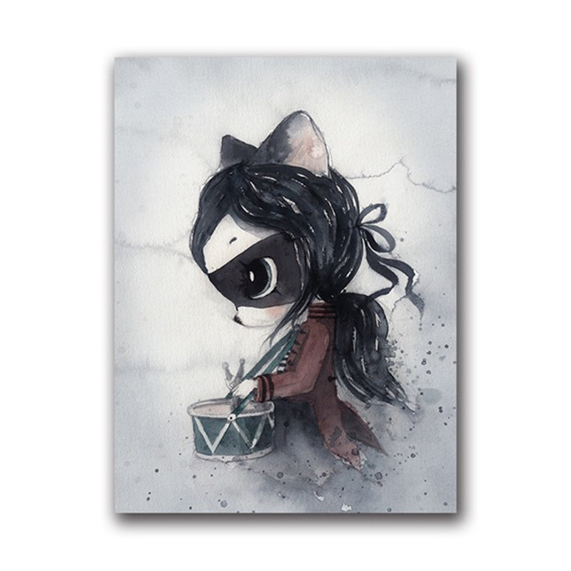 Versatile Deer Wall Decor Pastel Color Children's Art Style Painting for Kids Bedroom Clearhalo 'Art Gallery' 'Canvas Art' 'Kids' Arts' 1956319