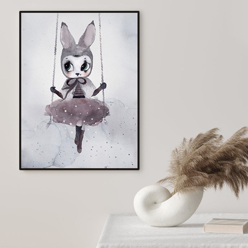 Versatile Deer Wall Decor Pastel Color Children's Art Style Painting for Kids Bedroom Clearhalo 'Art Gallery' 'Canvas Art' 'Kids' Arts' 1956326