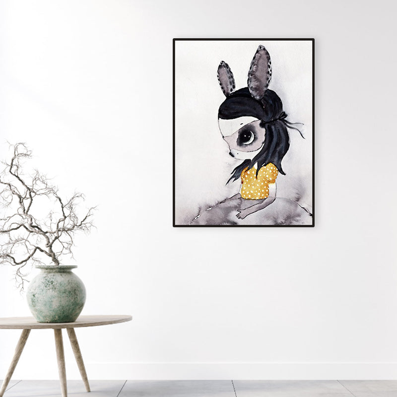 Versatile Deer Wall Decor Pastel Color Children's Art Style Painting for Kids Bedroom Yellow Clearhalo 'Art Gallery' 'Canvas Art' 'Kids' Arts' 1956328