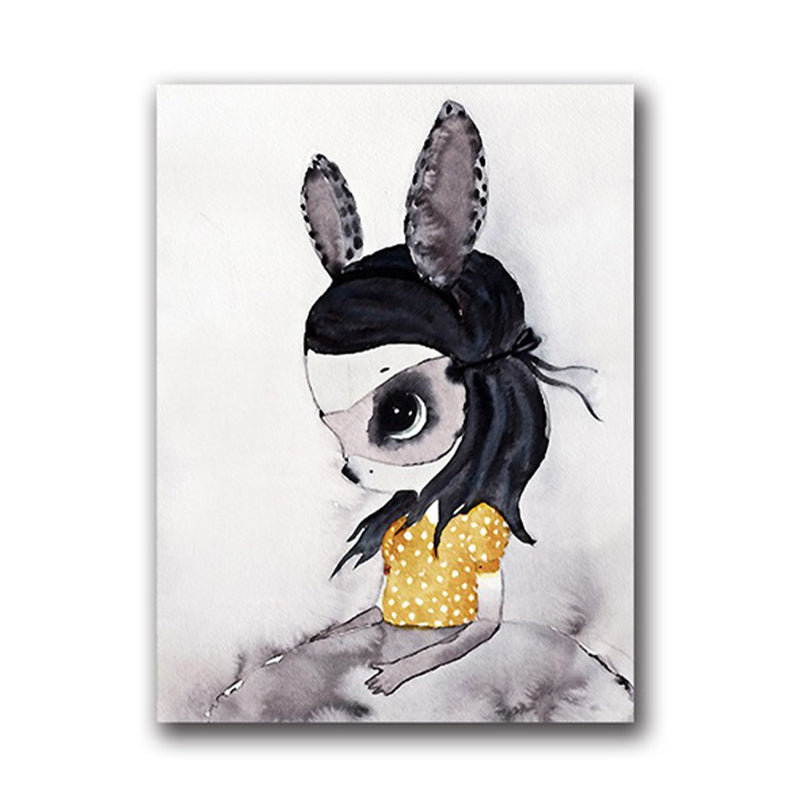 Versatile Deer Wall Decor Pastel Color Children's Art Style Painting for Kids Bedroom Clearhalo 'Art Gallery' 'Canvas Art' 'Kids' Arts' 1956331