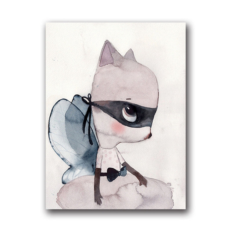 Versatile Deer Wall Decor Pastel Color Children's Art Style Painting for Kids Bedroom Clearhalo 'Art Gallery' 'Canvas Art' 'Kids' Arts' 1956335