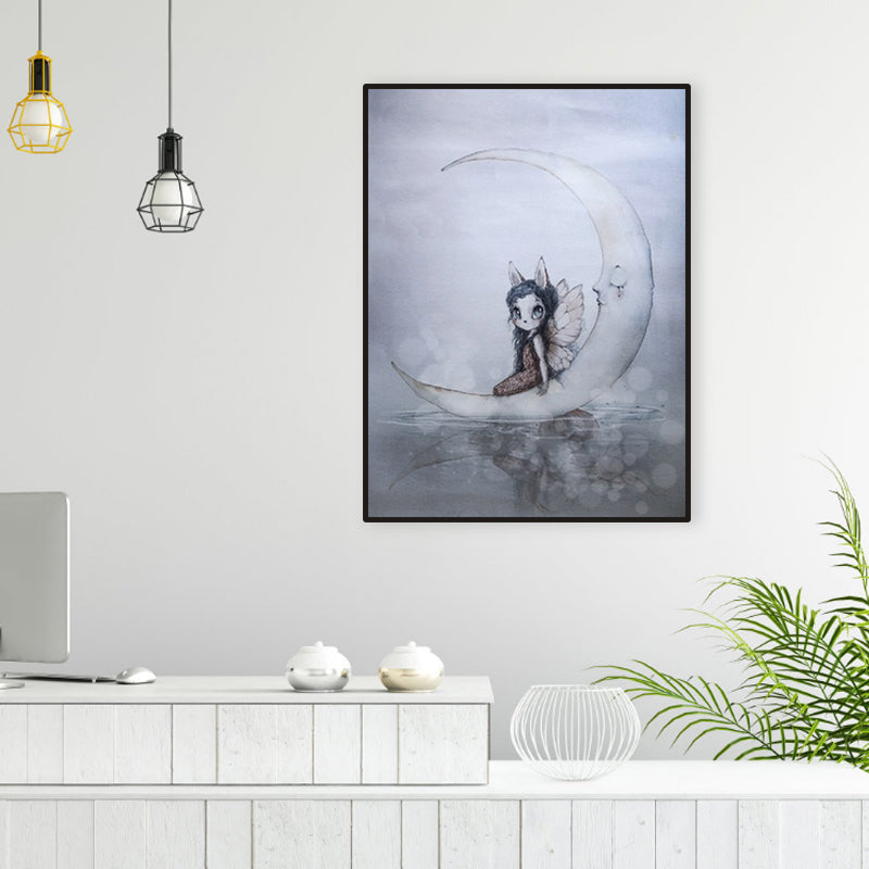 Versatile Deer Wall Decor Pastel Color Children's Art Style Painting for Kids Bedroom White Clearhalo 'Art Gallery' 'Canvas Art' 'Kids' Arts' 1956336