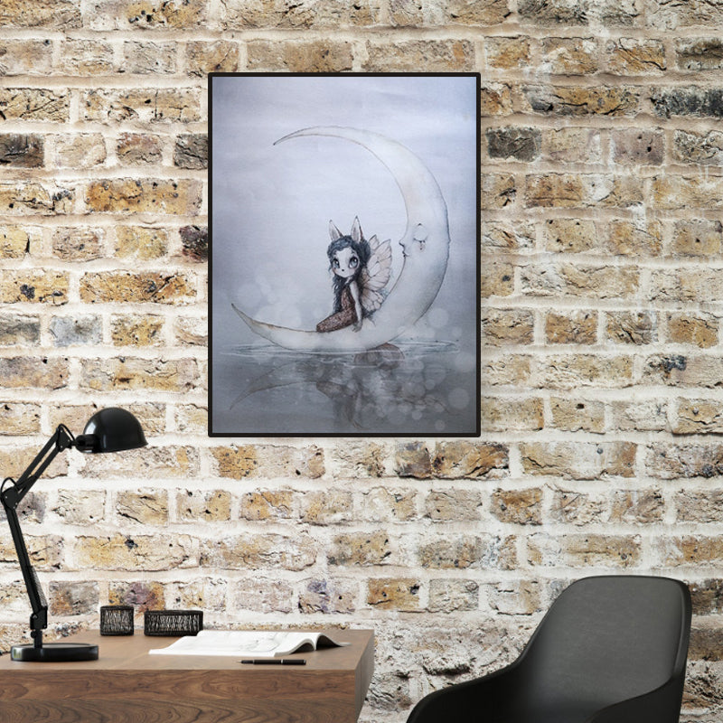 Versatile Deer Wall Decor Pastel Color Children's Art Style Painting for Kids Bedroom Clearhalo 'Art Gallery' 'Canvas Art' 'Kids' Arts' 1956337