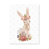 Personified Bunny Canvas Children's Art Animal Painting in Light Color for Bedroom Clearhalo 'Art Gallery' 'Canvas Art' 'Kids' Arts' 1956359