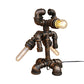 Steampunk Exposed Bulb Table Light with Pipe-Like Base 1 Head Wrought Iron Standing Lamp in Bronze Clearhalo 'Lamps' 'Table Lamps' Lighting' 195636
