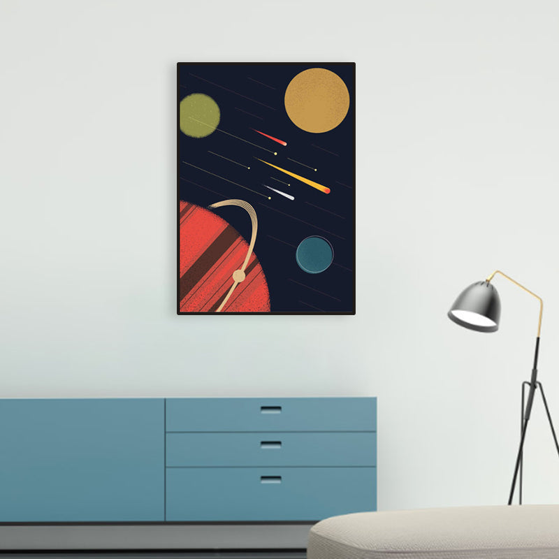 Outer Space Scenery Canvas Print Children's Art Textured Home Gallery Wall Decor Clearhalo 'Art Gallery' 'Canvas Art' 'Kids' Arts' 1956390