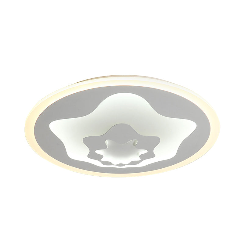 Acrylic Star Flushmount Light for Girls Bedroom Cartoon Eye Caring LED Ceiling Lamp in White Clearhalo 'Ceiling Lights' 'Close To Ceiling Lights' 'Close to ceiling' 'Flush mount' Lighting' 195640