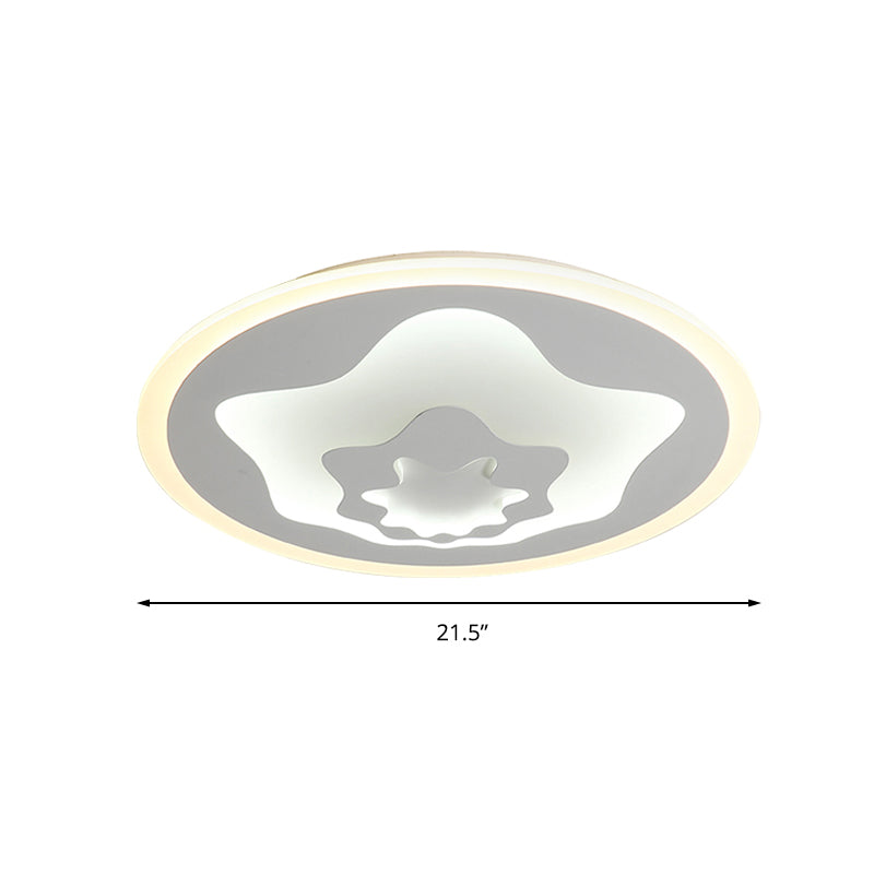 Acrylic Star Flushmount Light for Girls Bedroom Cartoon Eye Caring LED Ceiling Lamp in White Clearhalo 'Ceiling Lights' 'Close To Ceiling Lights' 'Close to ceiling' 'Flush mount' Lighting' 195642