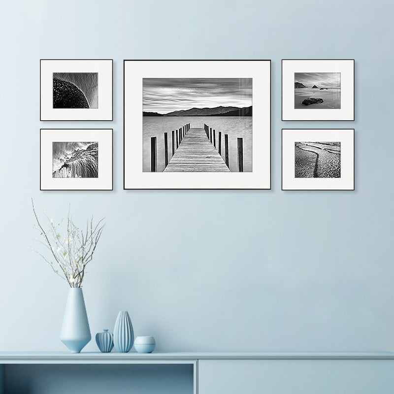 Modern Natural Landscape Canvas Soft Color Multi-Piece Wall Art Print for Living Room Grey 31" x 67" Clearhalo 'Art Gallery' 'Canvas Art' 'Contemporary Art Gallery' 'Modern' Arts' 1956458