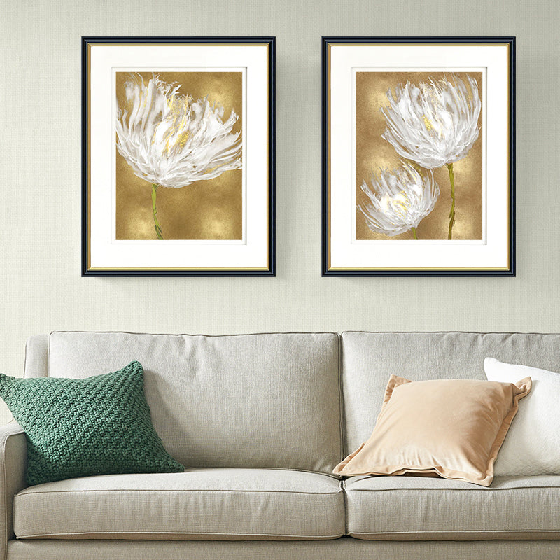 Soft Color Floral Wall Decor Paintings Traditional Textured Canvas Wall Art for Guest Room Clearhalo 'Art Gallery' 'Canvas Art' 'Traditional' Arts' 1956472