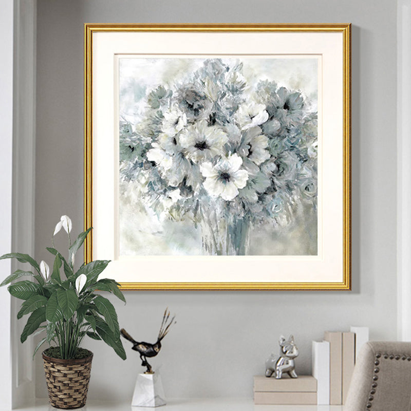 Bloomy Florentine Print Wrapped Canvas Modern Style Textured Wall Art Decor in Gray Grey Clearhalo 'Art Gallery' 'Canvas Art' 'Contemporary Art Gallery' 'Modern' Arts' 1956504