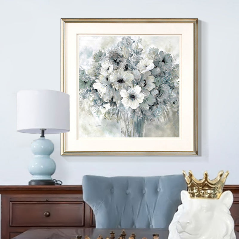 Bloomy Florentine Print Wrapped Canvas Modern Style Textured Wall Art Decor in Gray Clearhalo 'Art Gallery' 'Canvas Art' 'Contemporary Art Gallery' 'Modern' Arts' 1956506