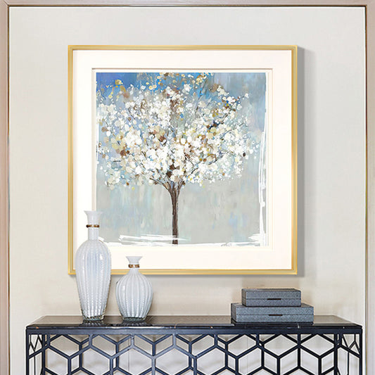 Traditional Flower Tree Canvas Print Textured White Wall Decor for House Interior White Clearhalo 'Art Gallery' 'Canvas Art' 'Traditional' Arts' 1956523