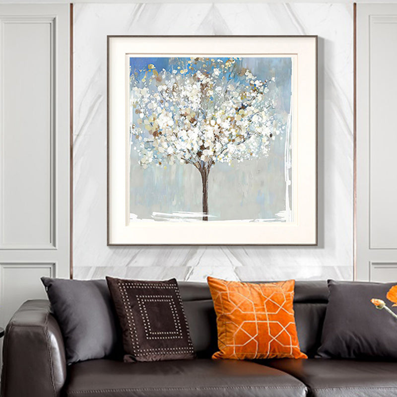 Traditional Flower Tree Canvas Print Textured White Wall Decor for House Interior Clearhalo 'Art Gallery' 'Canvas Art' 'Traditional' Arts' 1956525