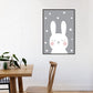 Eye-Closed Rabbit Wrapped Canvas White Children's Art Wall Decor for Baby Bedroom Clearhalo 'Art Gallery' 'Canvas Art' 'Kids' Arts' 1956531