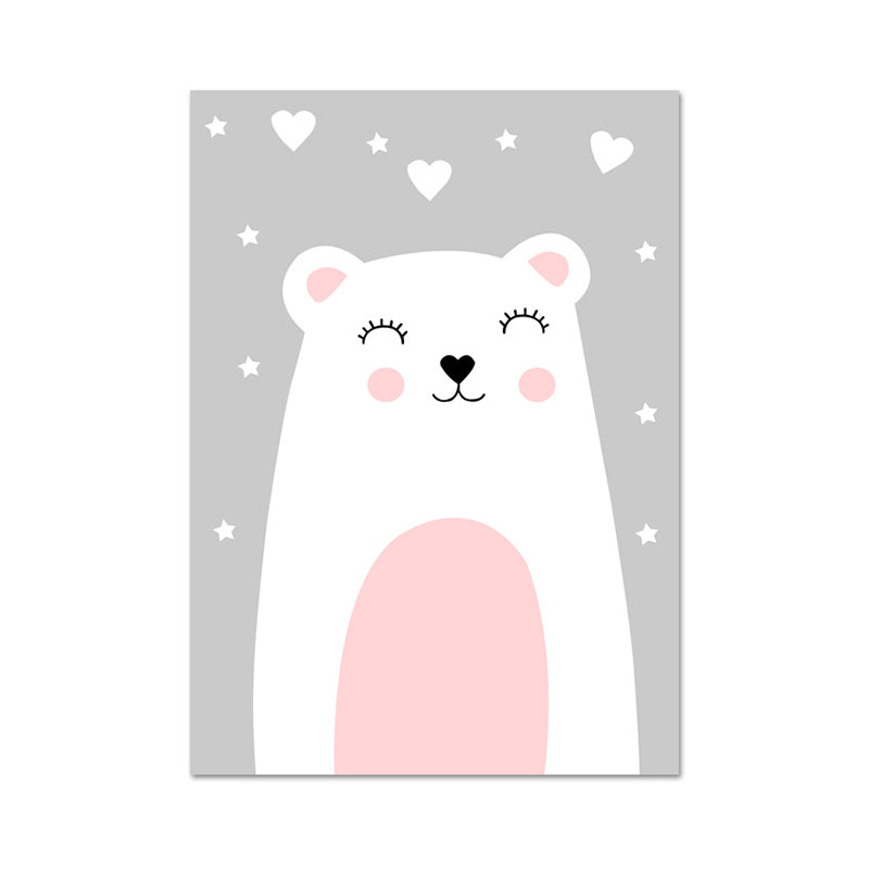 Light Color Merry Animal Canvas Textured Wall Decor for Study Room, Multiple Sizes Clearhalo 'Art Gallery' 'Canvas Art' 'Kids' Arts' 1956549