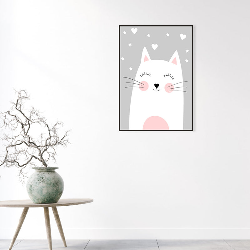 Light Color Merry Animal Canvas Textured Wall Decor for Study Room, Multiple Sizes Clearhalo 'Art Gallery' 'Canvas Art' 'Kids' Arts' 1956556