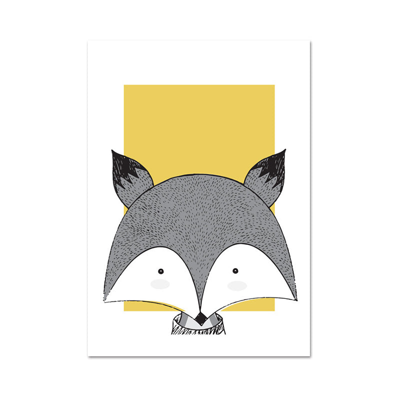 Children's Art Wild Animal Wall Decor Light Color Baby Room Canvas, Multiple Sizes Clearhalo 'Art Gallery' 'Canvas Art' 'Kids' Arts' 1956565