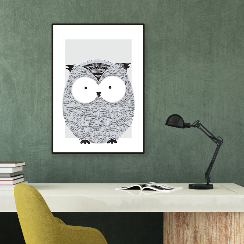 Children's Art Wild Animal Wall Decor Light Color Baby Room Canvas, Multiple Sizes Grey Clearhalo 'Art Gallery' 'Canvas Art' 'Kids' Arts' 1956571