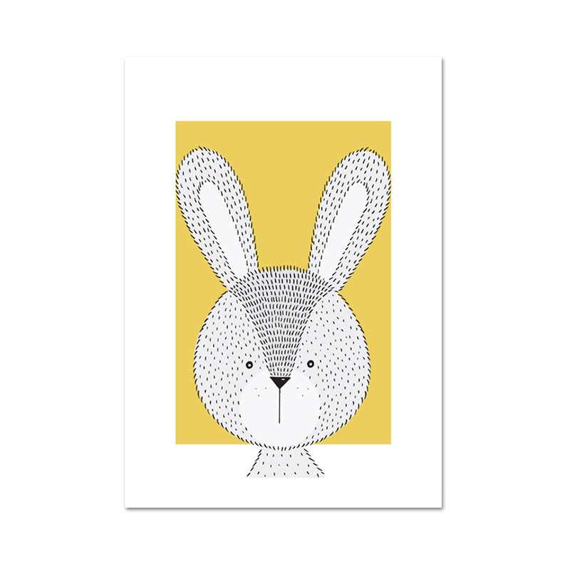 Children's Art Wild Animal Wall Decor Light Color Baby Room Canvas, Multiple Sizes Clearhalo 'Art Gallery' 'Canvas Art' 'Kids' Arts' 1956577