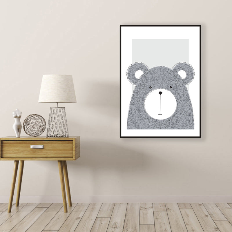 Children's Art Wild Animal Wall Decor Light Color Baby Room Canvas, Multiple Sizes Clearhalo 'Art Gallery' 'Canvas Art' 'Kids' Arts' 1956583