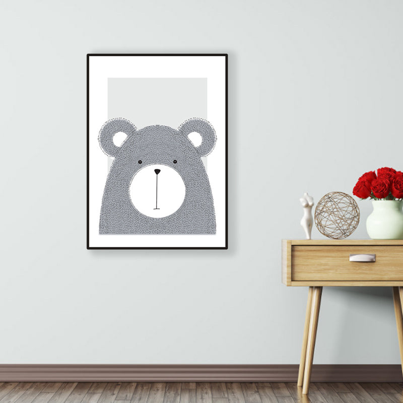 Children's Art Wild Animal Wall Decor Light Color Baby Room Canvas, Multiple Sizes Clearhalo 'Art Gallery' 'Canvas Art' 'Kids' Arts' 1956584