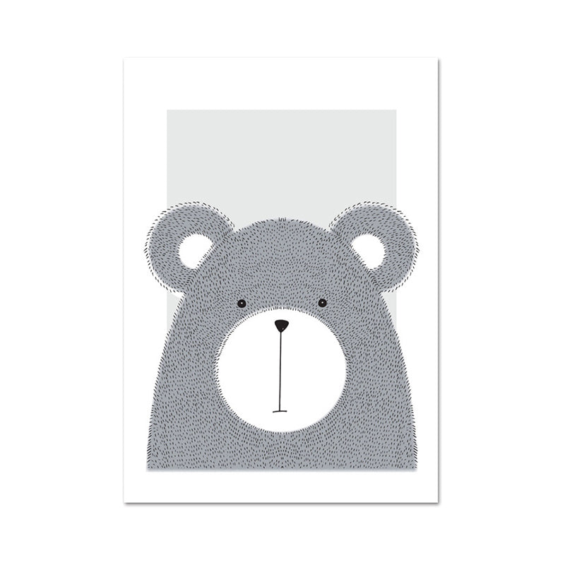 Children's Art Wild Animal Wall Decor Light Color Baby Room Canvas, Multiple Sizes Clearhalo 'Art Gallery' 'Canvas Art' 'Kids' Arts' 1956585