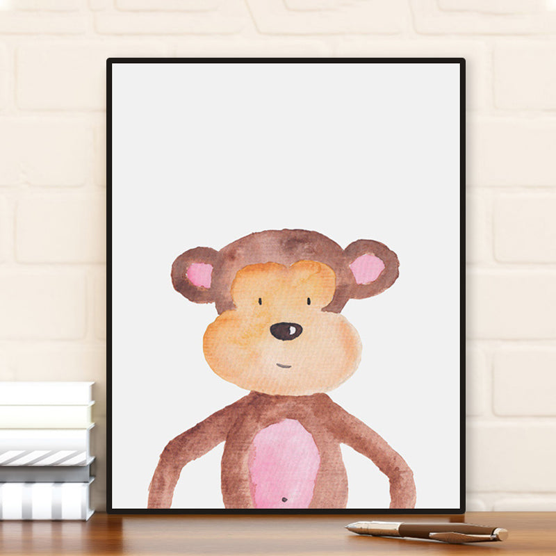 Tropical Animal Wrapped Canvas Textured Kids Style Bedroom Painting in Light Color Clearhalo 'Art Gallery' 'Canvas Art' 'Kids' Arts' 1956599