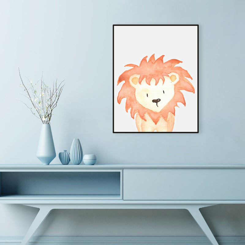 Tropical Animal Wrapped Canvas Textured Kids Style Bedroom Painting in Light Color Clearhalo 'Art Gallery' 'Canvas Art' 'Kids' Arts' 1956603