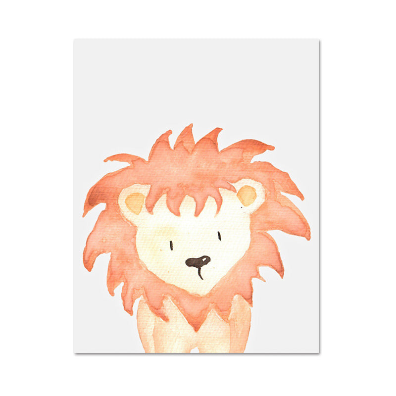 Tropical Animal Wrapped Canvas Textured Kids Style Bedroom Painting in Light Color Clearhalo 'Art Gallery' 'Canvas Art' 'Kids' Arts' 1956605